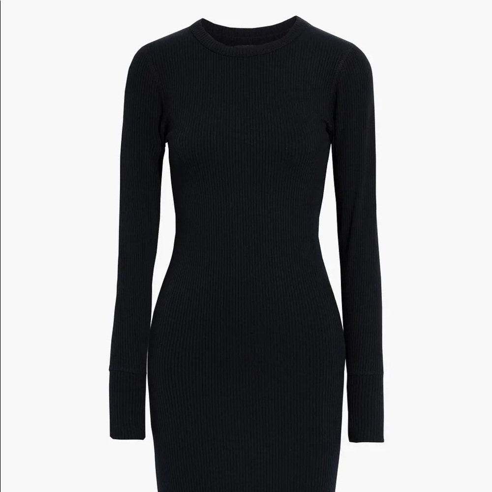 WSLY The Rivington ribbed stretch-Tencel midi dress xs black sold out rare